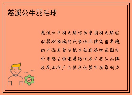 慈溪公牛羽毛球
